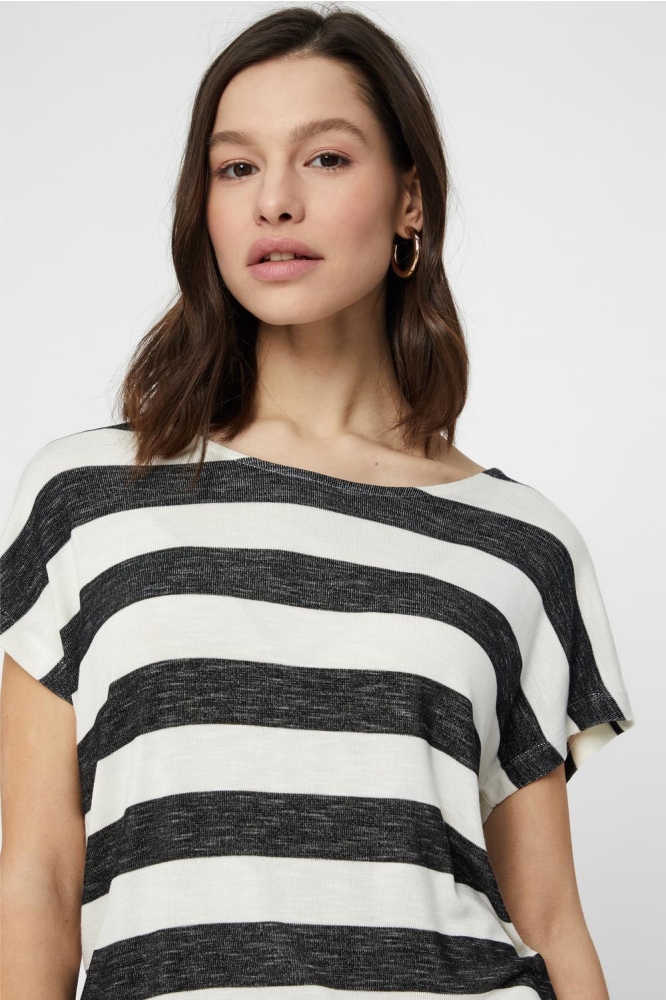 VMWIDE STRIPE S/L TOP NOOS 10190017 Black/SNOW WHITE